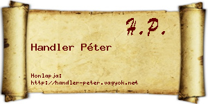 Handler Péter névjegykártya