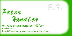 peter handler business card